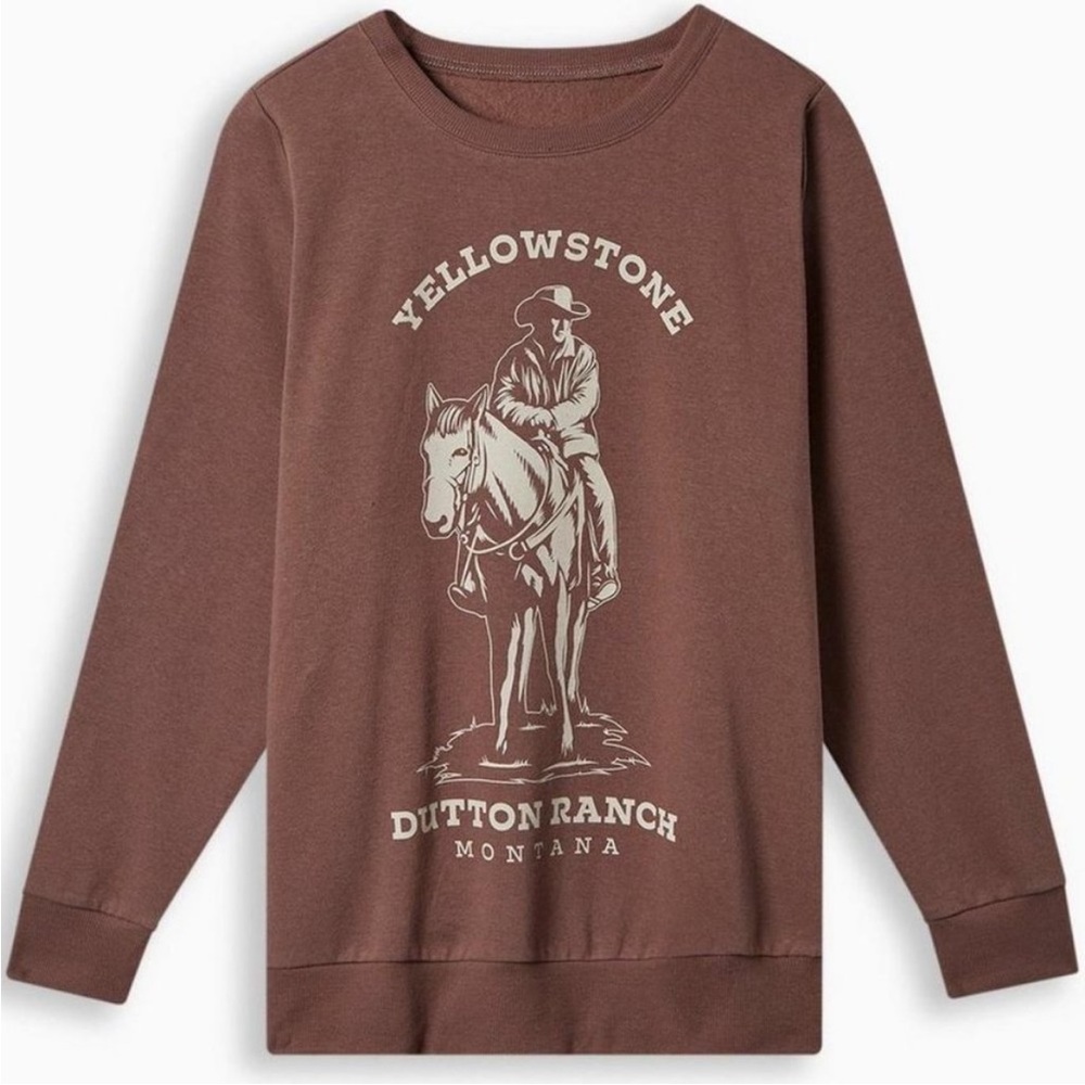 Torrid Sweatshirt Yellowstone Fleece Dutton Ranch Montana Horse Graphic Size 2